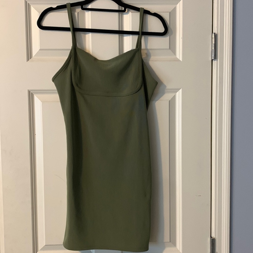 Forever 21 green ribbed mini dress